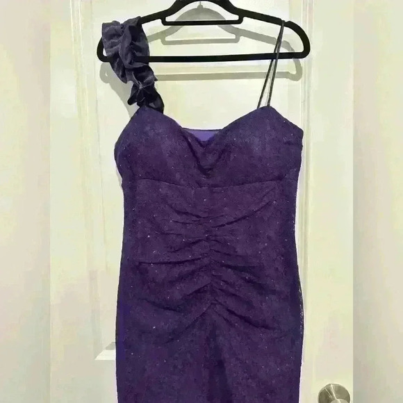 Reign on Purple Sequin Dress with Slit - Picture 4 of 6